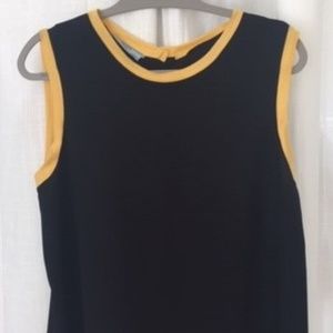 Prada Black/Yellow Sleeveless Blouse - Size 10